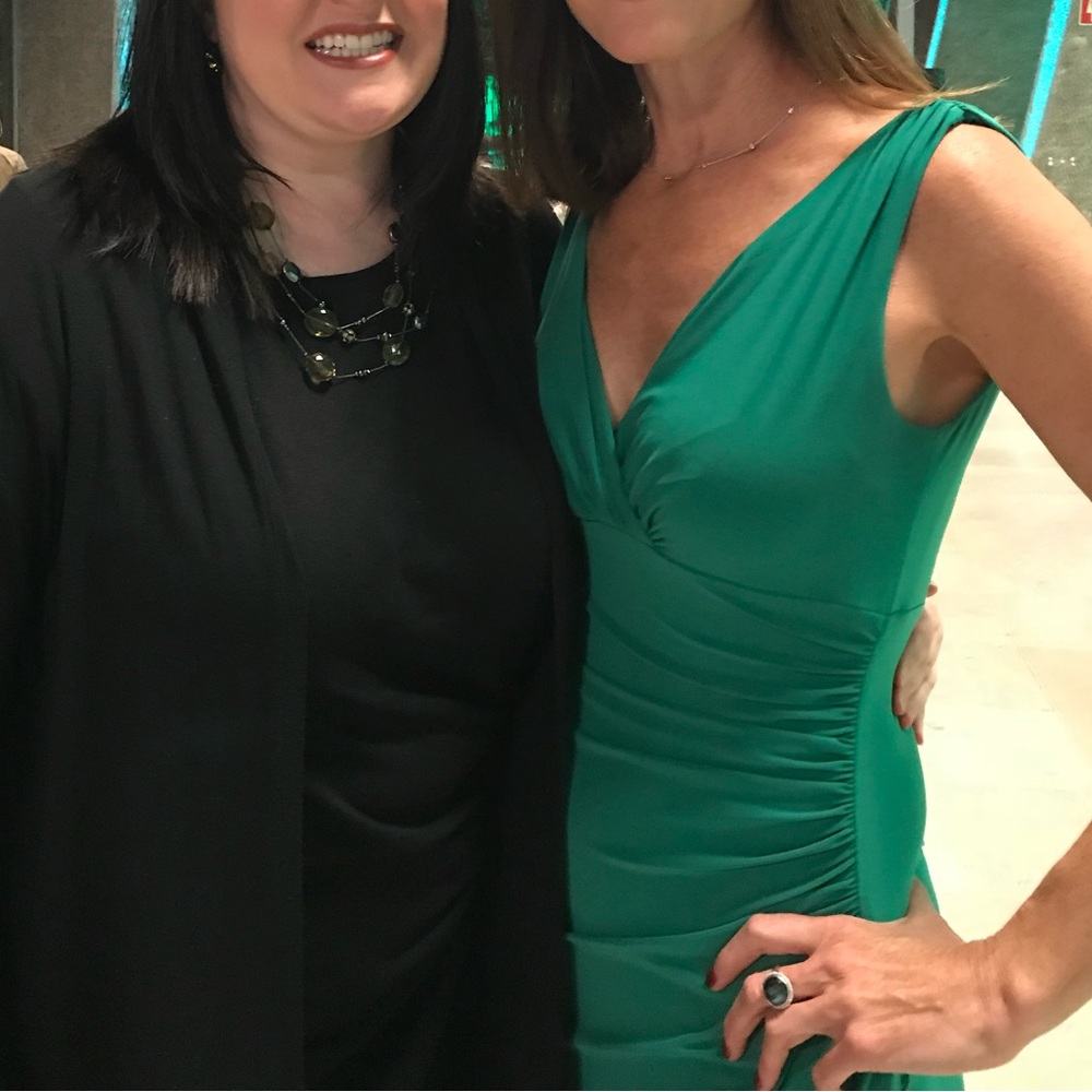 Ralph Lauren Green Ruched Sheath Midi Dress